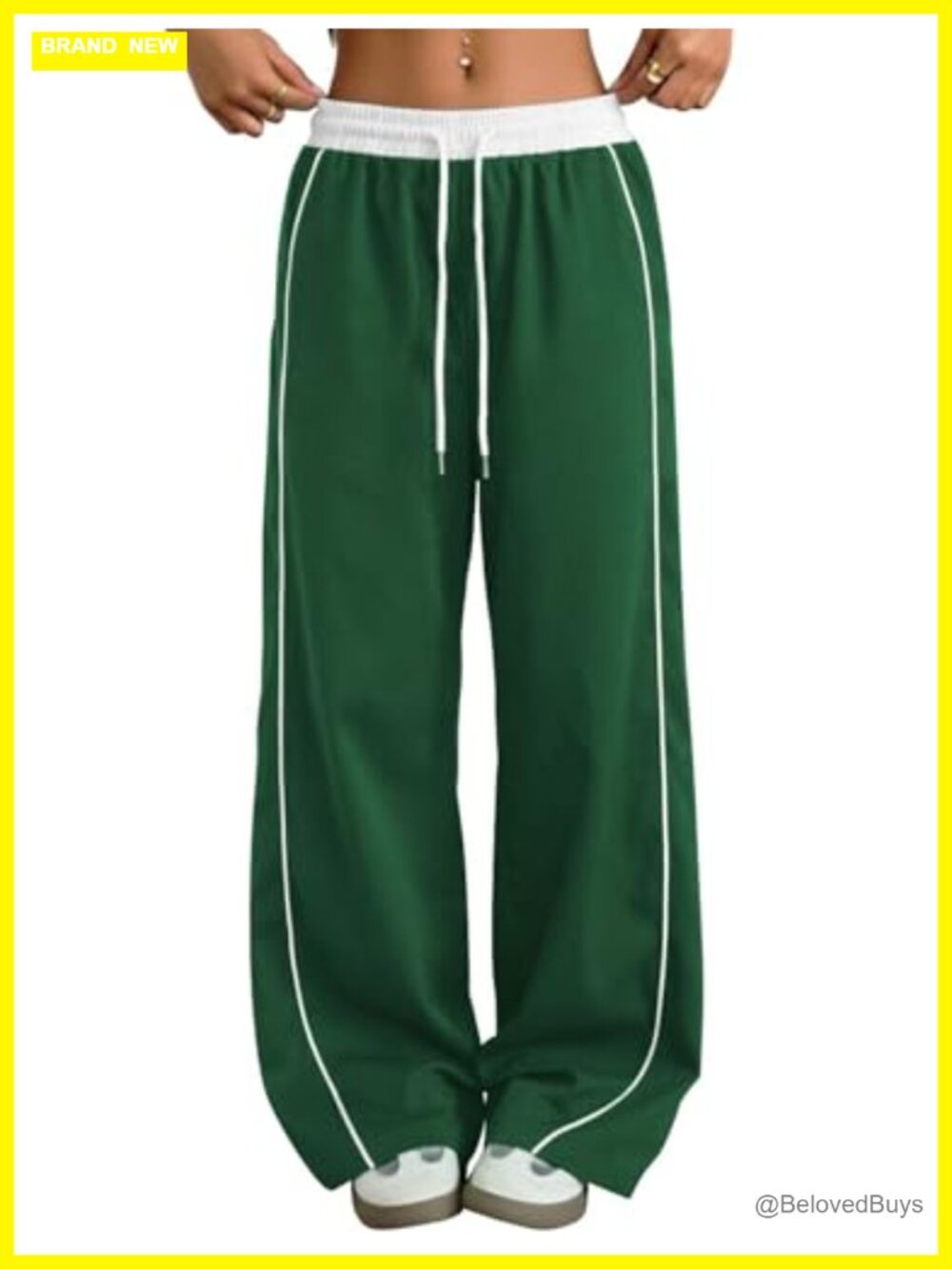 High Waisted Wide Leg Parachute Cargo Sweatpants with Pockets